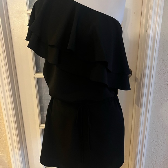 EUC SZ S Haute Hippie Ruffled One Shoulder Mini Dress - Picture 7 of 7